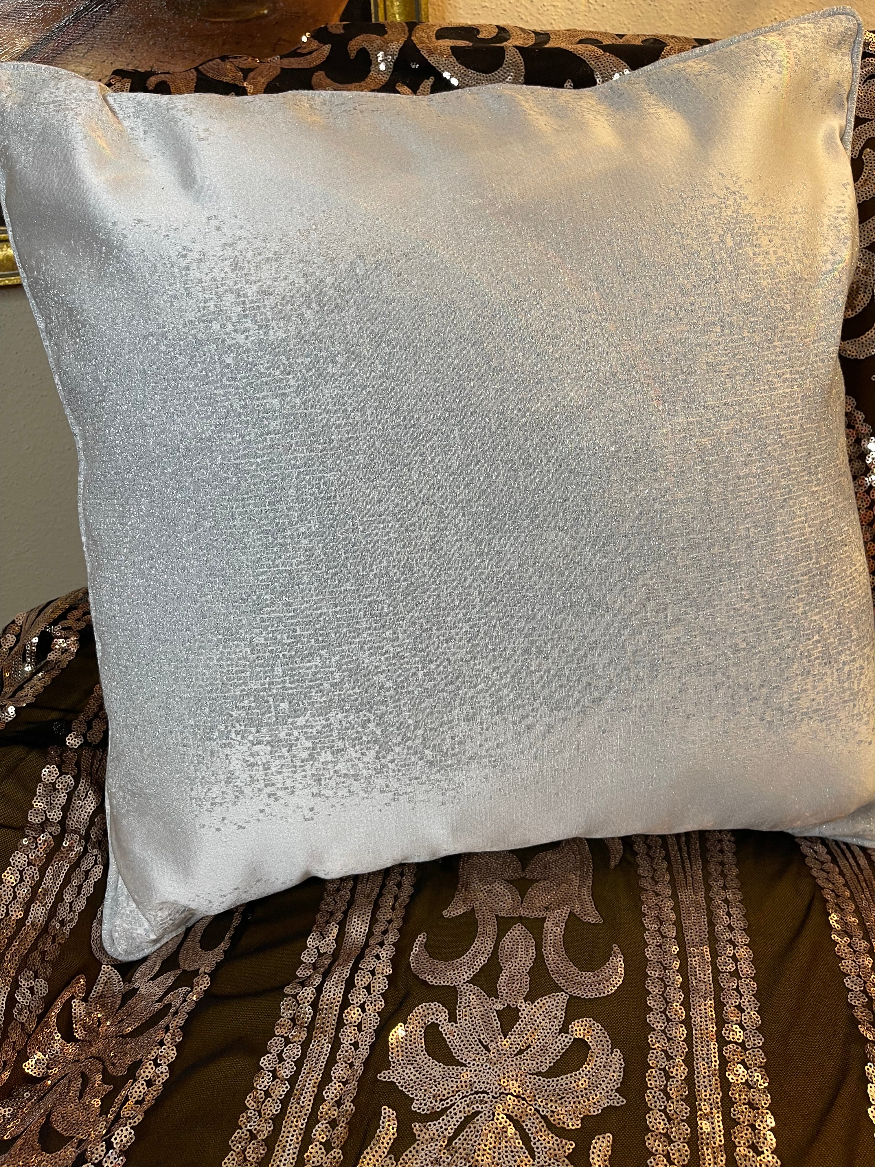 Silver glitter clearance pillows